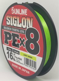 SUNLINE ra SIGLON PEx8 150m/25Lbs/0,209mm-LGR