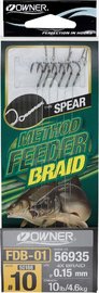 method feeder rig Owner 50188 hook #10,braided ine 0,15mm/6pcs/