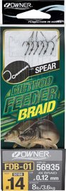 method feeder rig Owner 50188 hook #14,braided ine 0,12mm/6pcs/