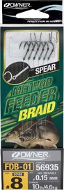 method feeder rig Owner 50188 hook #8,braided ine 0,15mm/6pcs/