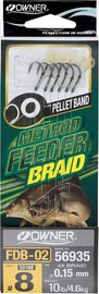 method feeder rig Owner 50188 hook #8,braided ine 0,15mm/6pcs/