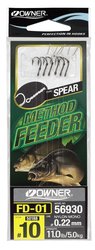 method feeder rig Owner FD-01,hook size 10,line 0.22 mm/6pcs/