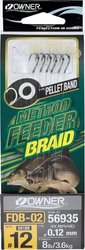 method feeder rig Owner 50188 hook #12,braided ine 0,12mm/6pcs/