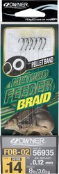method feeder rig Owner 50188 hook #14,braided ine 0,12mm/6pcs/