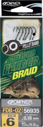 method feeder rig Owner 50188 hook #6,braided ine 0,18mm/6pcs/