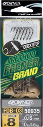 method feeder rig Owner 50188 hook #8,braided ine 0,15mm/6pcs/