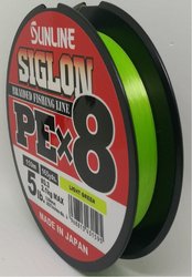 SUNLINE PE/braided SIGLON PEx8 150m/5 Lbs/0,094 mm-LGR